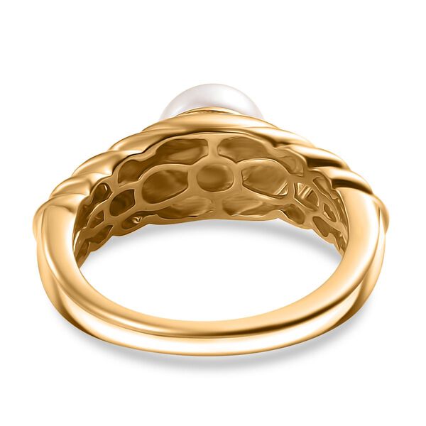 S&uuml;&szlig;wasser Perle Ring, (Gr&ouml;&szlig;e 20.00), goldfarben image number 5