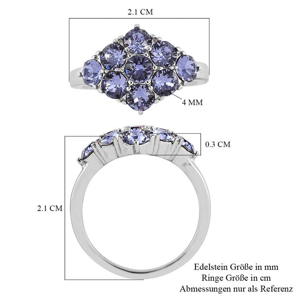 LUSTRO STELLA Österreichischer Tansanit Farbkristall Ring Edelstahl image number 6