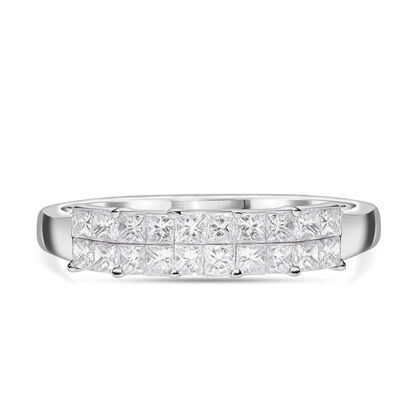 RHAPSODY - Wei&szlig;er Diamant zertifiziert VS E-G Ring, 950 Platin, (Gr&ouml;&szlig;e 19.00) ca. 1.06 ct