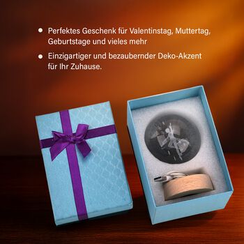 3D-Kristallglaskugel mit T&auml;nzerin, LED-Beleuchtung, 8cm, Farbwechsellicht