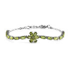 Natürliches Peridot-Armband, 19 cm, Edelstahl, ca. 9,31 ct