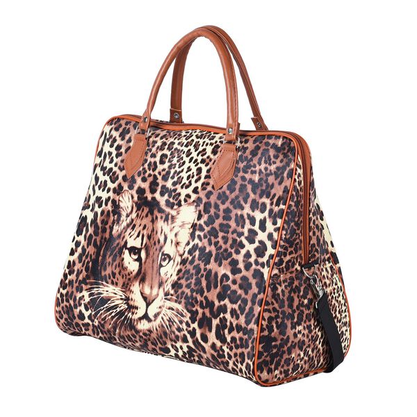 Handtasche mit Leopardenmuster, Braun image number 7