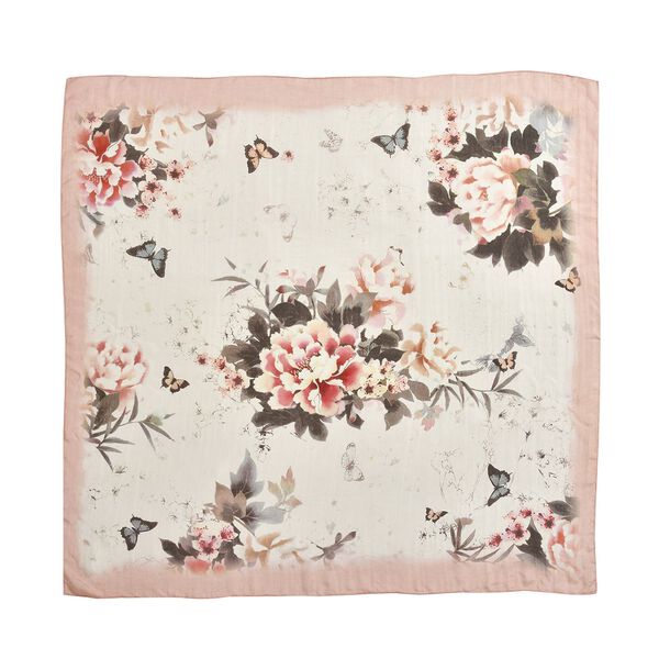 LA MAREY 100% Maulbeerseide Foulard, Rosa image number 2