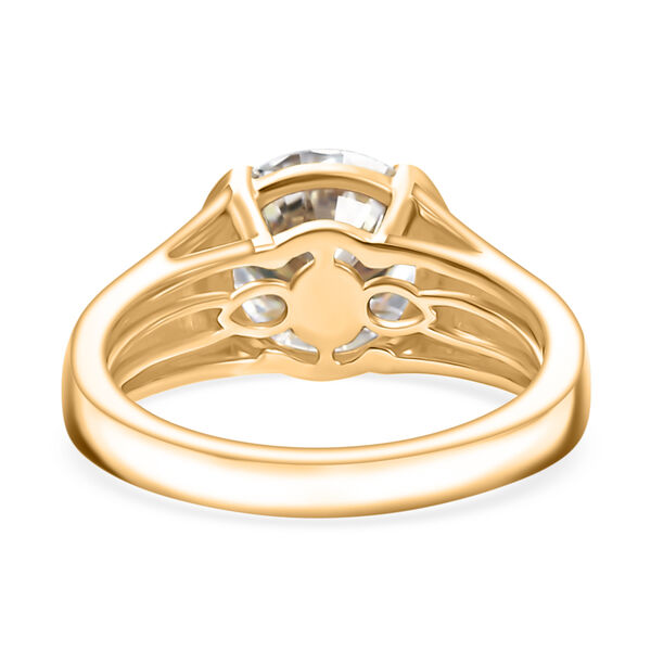 Moissanit Ring, 925 Silber 750 Gelbgold Vermeil - 2,97 ct. image number 6