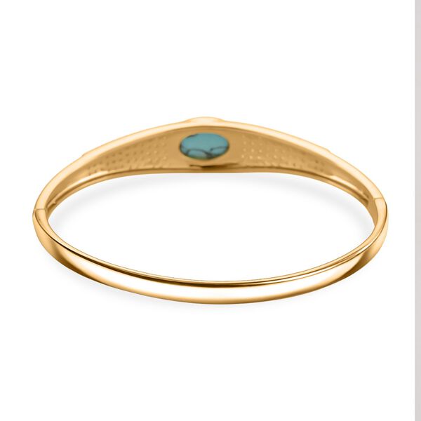 Blauer Howlit, Weißer Zirkonia Armreif ca. 19 cm Nickelfreies Messing Standard 0.61 ct image number 6