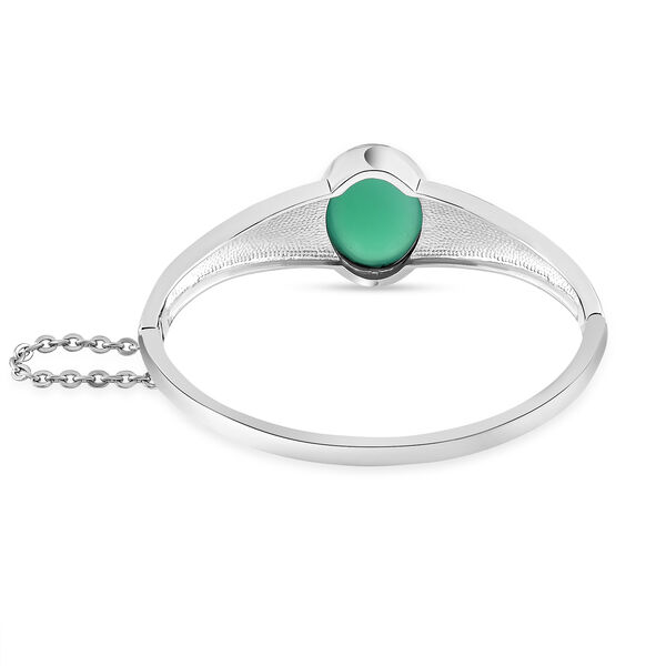 Gr&uuml;ner Onyx-Solit&auml;r-Armreif in Silberton, 19 cm, 23,34 ct. image number 5