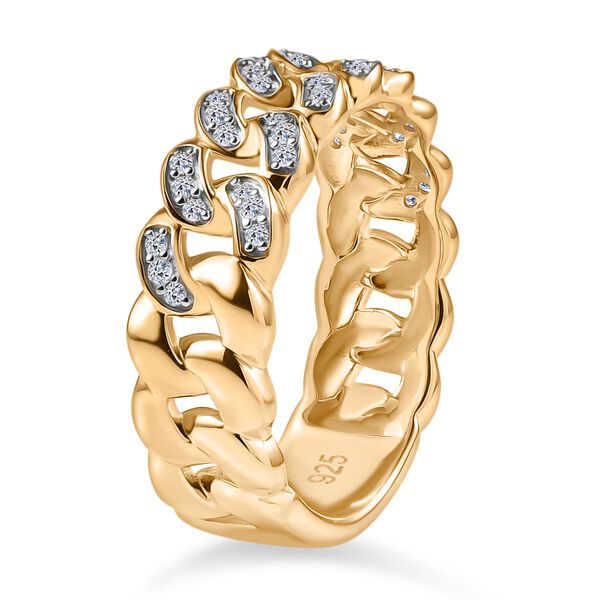 LUXURIANT DIAMOND - Lab Grown Diamant SI-GH Ring, 925 Silber 750 Gelbgold Vermeil (Größe 17.00) ca. 0.24 ct image number 5