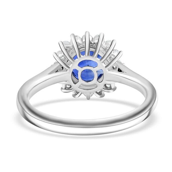 Rhapsody AAAA Blauer Ceylon-Saphir, Weißer Diamant VS/EF Ring, AGI zertifiziert und geprüft, 950 Platin (Größe 18.00) ca. 2,50 ct image number 4