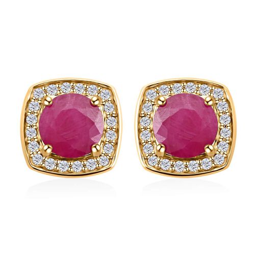 LUXORO zertifiziert und geprüft AAA natürlicher Mosambik-Rubin und Diamant Ohrringe in 417 Gold - 2,15 ct. image number 0