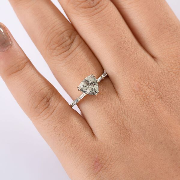 AAA Turkizit, Weißer Diamant Ring 585 Gold (Größe 17.00) ca. 1,99 ct image number 2