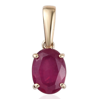 AA Rubin-Anh&auml;nger, Fissure gef&uuml;llt, 375 Gelbgold ca. 1.81 ct