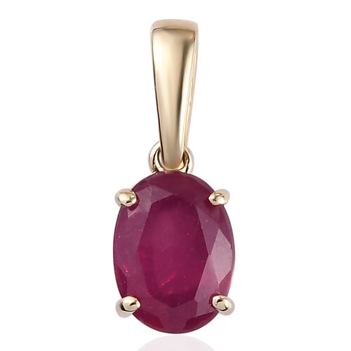 AA Rubin-Anhänger, Fissure gefüllt, 375 Gelbgold ca. 1.81 ct image number 0