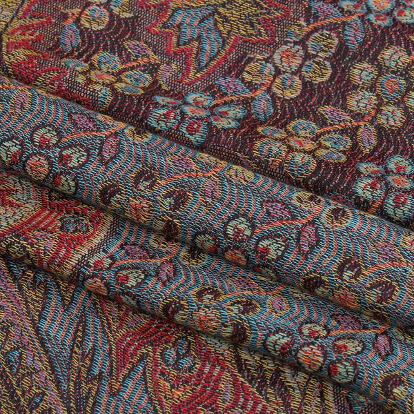 Schal mit dekorativem Muster und Fransen, 70x180 cm, Rot image number 4