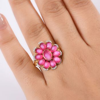 Maulbeer Mondstein und Zirkon Ring - 5,62 ct.