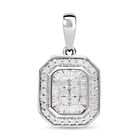 Weißer Diamant Anhänger, 925 Silber platiniert ca. 0.50 ct