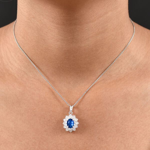 D'Joy AA Natürlicher Kaschmir Kyanit und Regenbogen Mondstein Anhänger mit 50cm Kette - 2,89 ct. image number 3