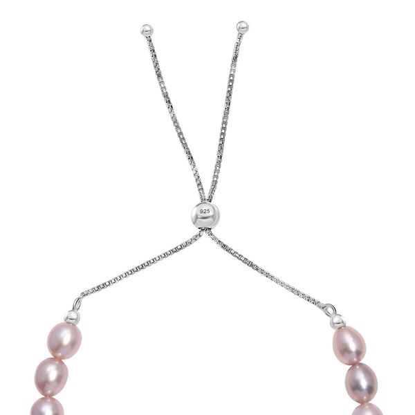 AA Lavendel Perle Armband ca. 26.75 cm 925 Silber rhodiniert image number 3