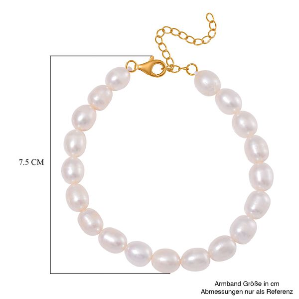 Weißes Süßwasserperlen-Armband, 19 cm image number 5