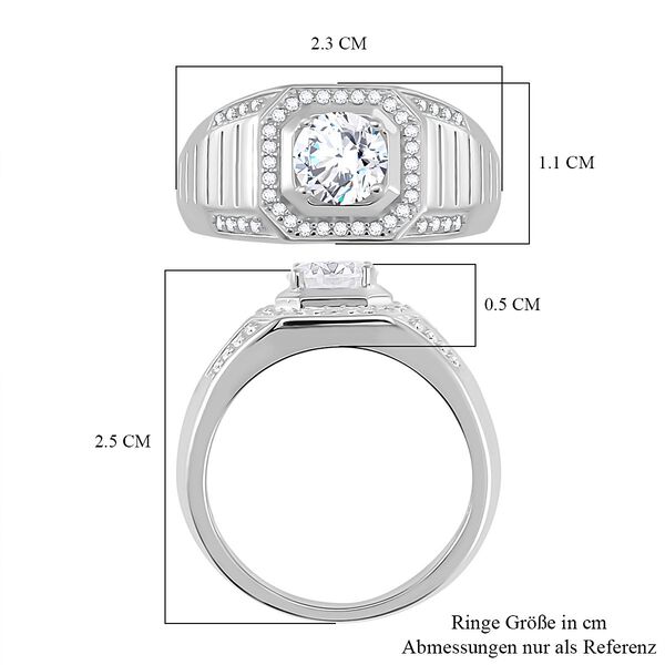 Moissanit Ring, 925 Silber rhodiniert - 1,22 ct. image number 6