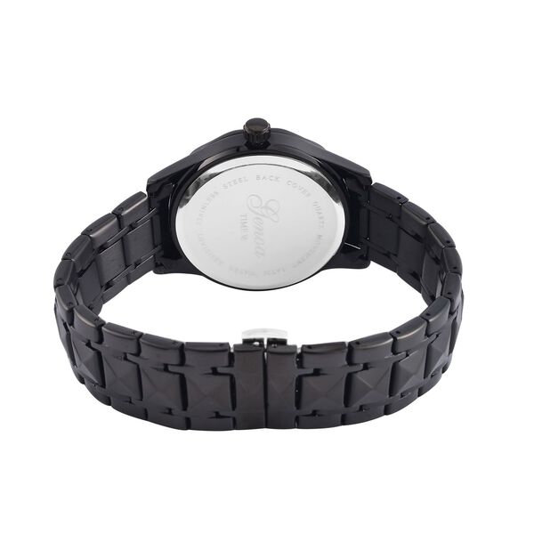 GENOA TIME V2, Schwarzes Zifferblatt und Kristallglas, Edelstahlarmband, 3ATM Wasserdicht, Reiner Edelstahl, Schwarz Beschichtung image number 6