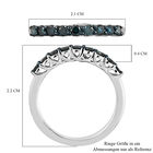 Blauer Diamant Band-Ring, 925 Silber platiniert  ca. 0,50 ct image number 6