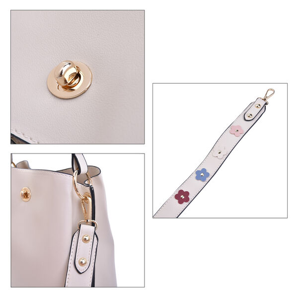 Crossbody Tasche aus Kunstleder mit abnehmbarem Riemen, Gr&ouml;&szlig;e 24x11x22 cm, Wei&szlig; image number 5