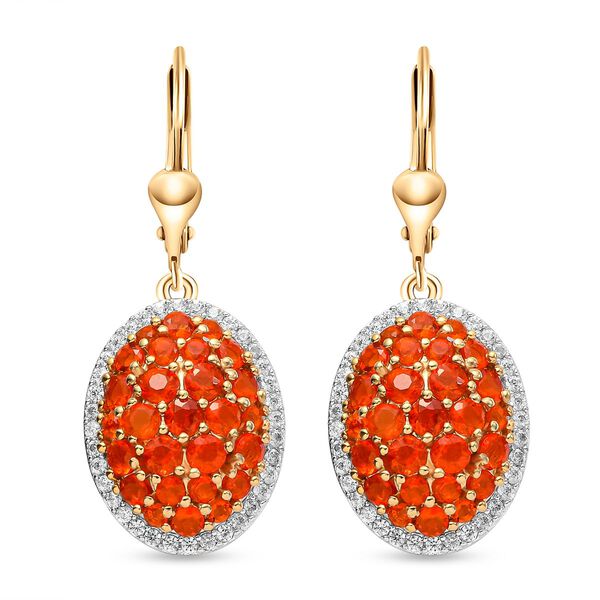 Salamanca Feueropal und weiße Zirkon-Ohrringe - 2,28 ct. image number 0