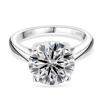 GRA zertifiziert Moissanit Ring 925 Silber rhodiniert (Gr&ouml;&szlig;e 19.00) ca. 5.50 ct