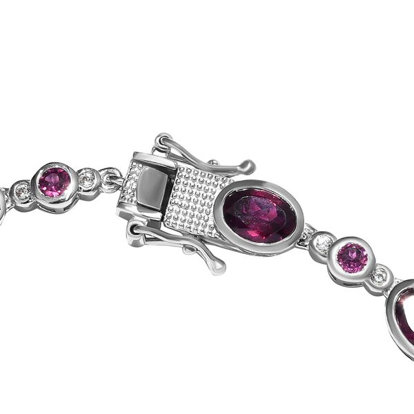 Rhodolith Granat-Armband, ca. 20 cm, 925 Silber platiniert ca. 12.96 ct image number 4