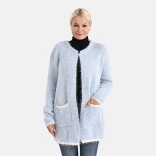Trendiger Winter-Cardigan mit Taschen, One Size, Blau Trendiger Winter-Cardigan mit Taschen, One Size, Blau