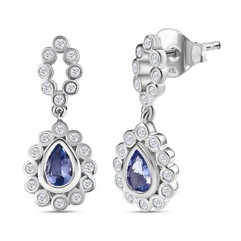 Tansanit und Zirkon Ohrringe - 1,23 ct.