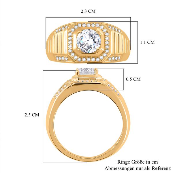 Moissanit Ring, 925 Silber Gelbgold Vermeil - 1,22 ct. image number 6