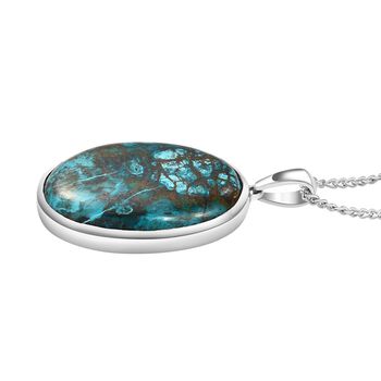 Nat&uuml;rlicher Tafelberg Shadowkite Anh&auml;nger mit Kette, 925 Silber platiniert ca. 32.11 ct