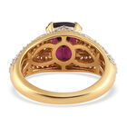 Rhodolith Granat und Zirkon Ring 925 Silber vergoldet  ca. 3,64 ct image number 5