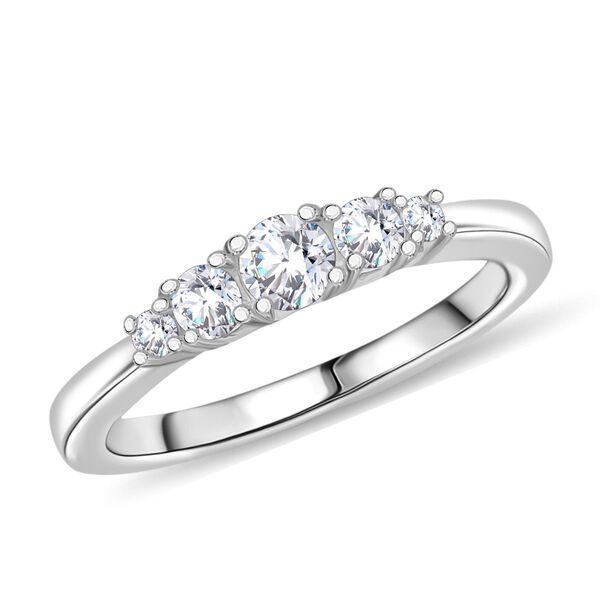 RADIANTA GRA zertifiziert Moissanit (D-VVS) Ring 925 Silber rhodiniert (Größe 18.00) ca. 0.49 ct image number 4