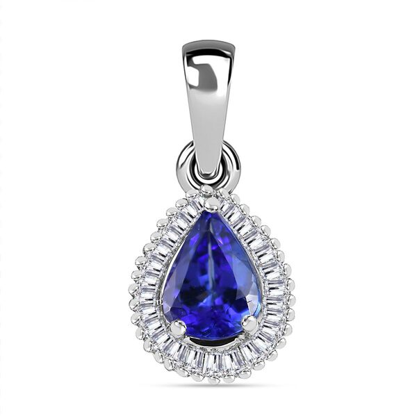 RHAPSODY AAAA Tansanit und VS Diamant Anh&auml;nger in 950 Platin - 1,37 ct.