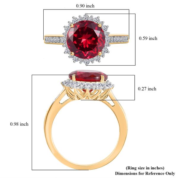 LUXURIANT DIAMOND- zertifiziert und geprüft AAA Labor Padparadscha Saphir und Labor Diamant Ring in 417 Gold - 4,32 ct. image number 5