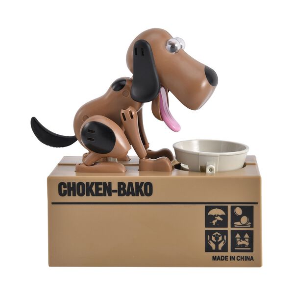 M&uuml;nzstehlende Hunde-Spardose, Braun image number 0