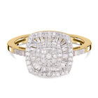 Weißer Diamant Ring, 925 Silber Gelbgold Vermeil (Größe 16.00) ca. 0.50 ct