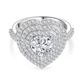 D'Joy Moissanit Ring 925 Silber rhodiniert (Größe 21.00) ca. 2,50 ct