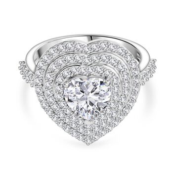 D'Joy Moissanit Ring 925 Silber rhodiniert (Gr&ouml;&szlig;e 21.00) ca. 2,50 ct