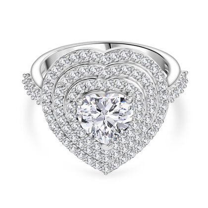 D'Joy Moissanit Ring 925 Silber rhodiniert (Gr&ouml;&szlig;e 21.00) ca. 2,50 ct