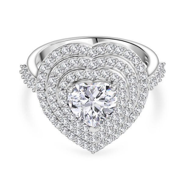 D'Joy Moissanit Ring 925 Silber rhodiniert (Gr&ouml;&szlig;e 21.00) ca. 2,50 ct