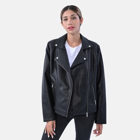 LA MAREY: Jacke aus Kunstleder, Schwarz 