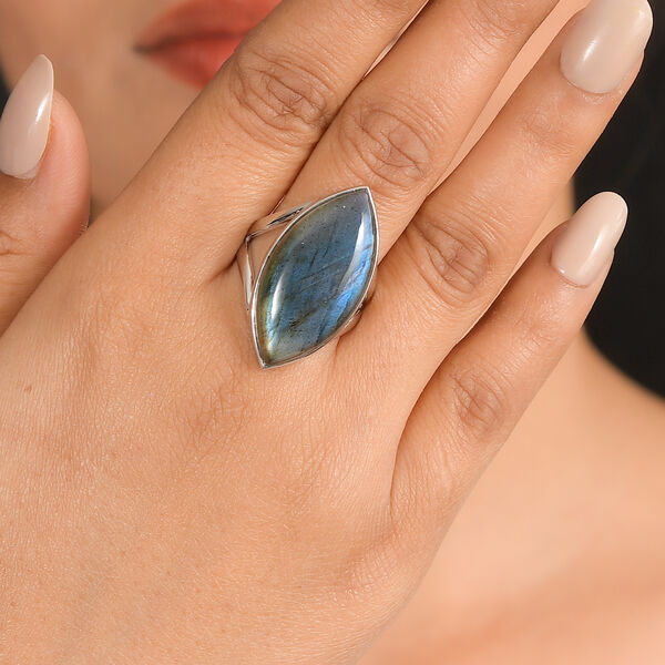 Sajen Silber-Labradorit Ring 925 Silber rhodiniert (Gr&ouml;&szlig;e 17.00) ca. 19.82 ct image number 2