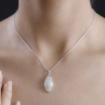 J Francis gefertigt mit SWAROVSKI- Zweifarbiger Swarovski Zirkonia Anh&auml;nger mit 45cm Kette