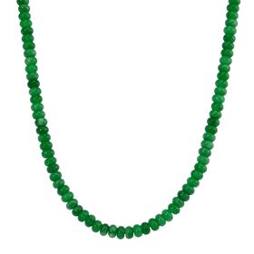 Grüne Quarzit Halskette, flexibel, goldfarben, ca. 230.00 ct