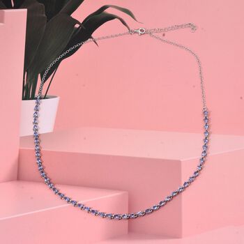 D'Joy Tansanit Halskette ca. 50 cm 925 Silber rhodiniert ca. 5,69 ct.