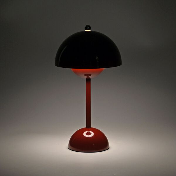 Kabellose Tischlampe im minimalistischen Retro-Pilzdesign &ndash; Touch-Steuerung, weinrot image number 9