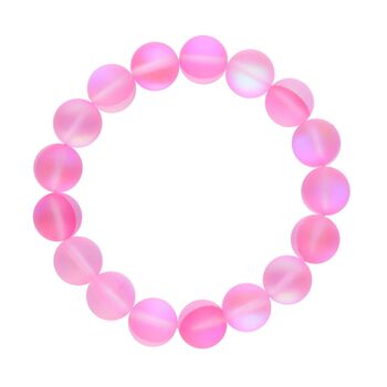 Rosafarbener Glas-Armband, 17 cm